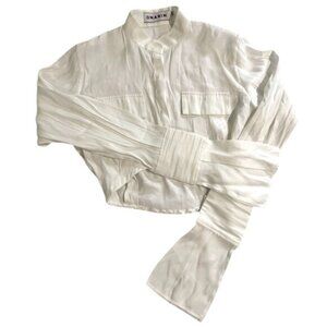 Onarin Mr. Mandarin Shirt in White Shimmer